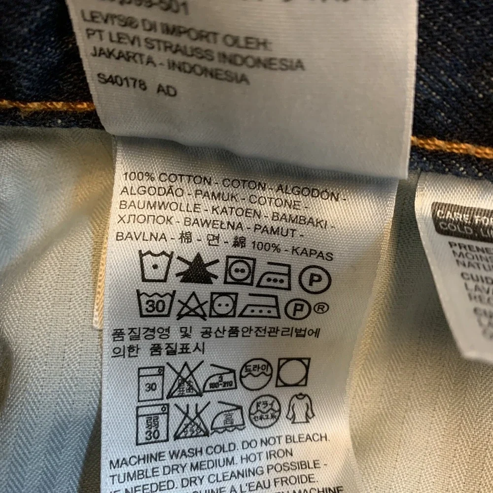 LEVI'S Women's 32 x 28 Straight Cut Cropped Frayed Hem Denim Jeans High Waist - Picture 8 of 11